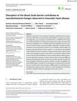 Disruption of the blood-brain barrier contributes to neurobehavioral changes observed in rheumatic heart disease