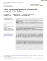 Feeling a deep sense of loneliness: Chinese late-life immigrants in New Zealand