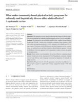 What makes community-based physical activity programs for culturally and linguistically diverse older adults effective? A systematic review