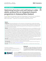 Optimising function and well-being in older adults: Protocol for an integrated research programme in Aotearoa/New Zealand