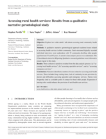 Accessing rural health services: Results from a qualitative narrative gerontological study