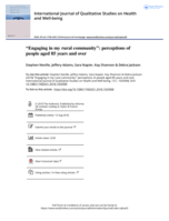 "Engaging in my rural community": perceptions of people aged 85 years and over