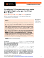 Knowledge of HIV pre-exposure prophylaxis among immigrant Asian gay men living in New Zealand