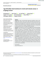 Age-friendly interventions in rural and remote areas: A scoping review