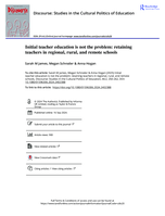 Initial teacher education is not the problem: retaining teachers in regional, rural, and remote schools