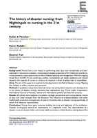 The history of disaster nursing: from Nightingale to nursing in the 21st century