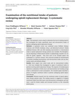 Examination of the nutritional intake of patients undergoing opioid replacement therapy: A systematic review