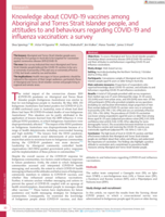 Knowledge about COVID‐19 vaccines among Aboriginal and Torres Strait Islander people, and attitudes to and behaviours regarding COVID‐19 and influenza vaccination: a survey