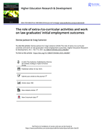 The role of extra-/co-curricular activities and work on law graduates’ initial employment outcomes