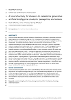 A tutorial activity for students to experience generative artificial intelligence: students' perceptions and actions