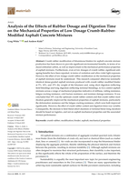 Analysis of the Effects of Rubber Dosage and Digestion Time on the Mechanical Properties of Low Dosage Crumb-Rubber-Modified Asphalt Concrete Mixtures