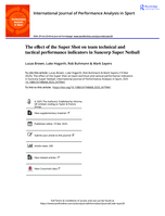 The effect of the Super Shot on team technical and tactical performance indicators in Suncorp Super Netball