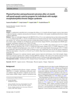 Physical function and psychosocial outcomes after a 6-month self-paced aquatic exercise program for individuals with myalgic encephalomyelitis/chronic fatigue syndrome