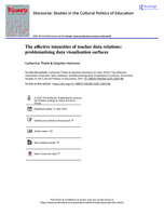 The affective intensities of teacher data relations: problematising data visualisation surfaces