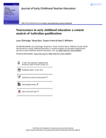 Neuroscience in early childhood education: a content analysis of Australian qualifications