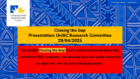 Closing the Gap: The UniSC Closing the Gap ‘Can’ cannot be kicked down the road from 2025 onwards – we already have too many cans and no road left – we are now taking account…