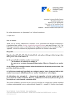Submission to Queensland Law Reform Commission, Review of particular criminal defences