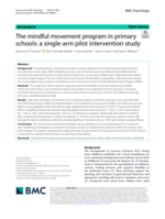 The mindful movement program in primary schools: a single-arm pilot intervention study