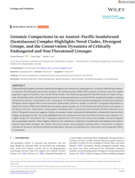 Genomic Comparisons in an Austral–Pacific Sandalwood (Santalaceae) Complex Highlights Novel Clades, Divergent Groups, and the Conservation Dynamics of Critically Endangered and Non‐Threatened Lineages