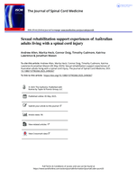 Sexual rehabilitation support experiences of Australian adults living with a spinal cord injury