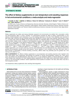 The effect of dietary supplements on core temperature and sweating responses in hot environmental conditions: a meta-analysis and meta-regression