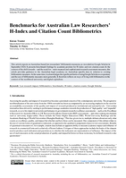 Benchmarks for Australian Law Researchers’ H-Index and Citation Count Bibliometrics
