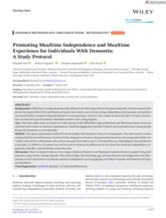 Promoting Mealtime Independence and Mealtime Experience for Individuals With Dementia: A Study Protocol