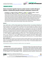 Ketone monoester ingestion improves cardiac function in adults with type 2 diabetes: a double-blind, placebo-controlled, randomized, crossover trial