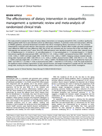 The effectiveness of dietary intervention in osteoarthritis management: a systematic review and meta-analysis of randomized clinical trials
