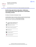 Performing agriculture education: reflections from women who teach agriculture in Australian secondary schools
