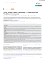 Allied Health Student‐Led Clinics: An Opportunity for Workforce Development