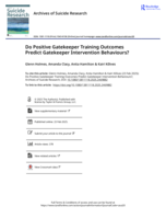 Do Positive Gatekeeper Training Outcomes Predict Gatekeeper Intervention Behaviours?