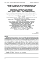 Variables used for talent identification and development in soccer: A scoping review