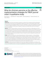 What do clinicians perceive as the effective implementation strategies for TREAT journal clubs? A qualitative study