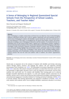 A Sense of Belonging in Regional Queensland Special Schools From the Perspective of School Leaders, Teachers, and Teacher Aides