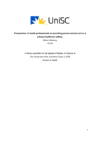 Perspectives of health professionals on providing person-centred care in a primary healthcare setting
