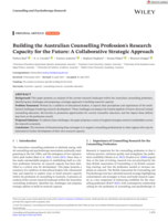 Building the Australian Counselling Profession's Research Capacity for the Future: A Collaborative Strategic Approach