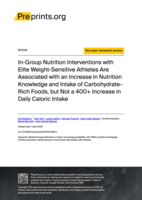 In-Group Nutrition Interventions with Elite Weight-Sensitive Athletes Are Associated with an Increase in Nutrition Knowledge and Intake of Carbohydrate-Rich Foods, but Not a 400+ Increase in Daily Caloric Intake