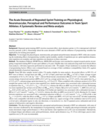 The Acute Demands of Repeated-Sprint Training on Physiological, Neuromuscular, Perceptual and Performance Outcomes in Team Sport Athletes: A Systematic Review and Meta-analysis