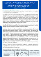 Sexual Violence Research and Prevention Unit Newsletter, Issue 1 / April 2025