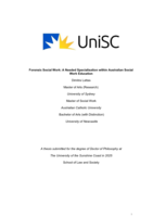 Forensic Social Work: A Needed Specialisation within Australian Social Work Education