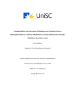 Untangling Effects and Interactions of Mindfulness and Emotional Literacy: Metacognitive Beliefs as a Pathway of Reductions in Anxiety and Depression Through a Mindfulness-Based Intervention