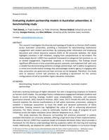 Evaluating student partnership models in Australian universities: A benchmarking study