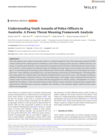 Understanding Youth Assaults of Police Officers in Australia: A Power Threat Meaning Framework Analysis