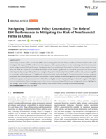 Navigating Economic Policy Uncertainty: The Role of ESG Performance in Mitigating the Risk of Nonfinancial Firms in China