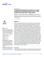 Acetylcholinesterase-like proteins are a major component of reproductive trail mucus in the invasive pest land snail, Theba pisana