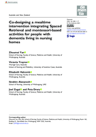 Co-designing a mealtime intervention integrating Spaced Retrieval and montessori-based activities for people with dementia living in nursing homes