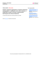Anterior segment applications of optical coherence elastography in ophthalmic and vision science: a systematic review of intrinsic measurement techniques and clinical relevance