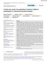 In their own words: an exploration of primary children's participation in a dementia education program