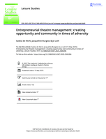 Entrepreneurial theatre management: creating opportunity and community in times of adversity